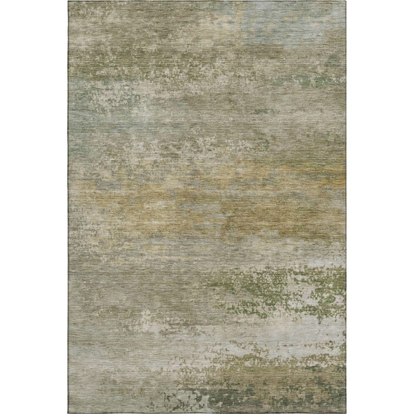 Mayfield Premium Machine Washable Abstract AMF2071 Beige 5 ft. x 7 ft. 6 in. Area Rug