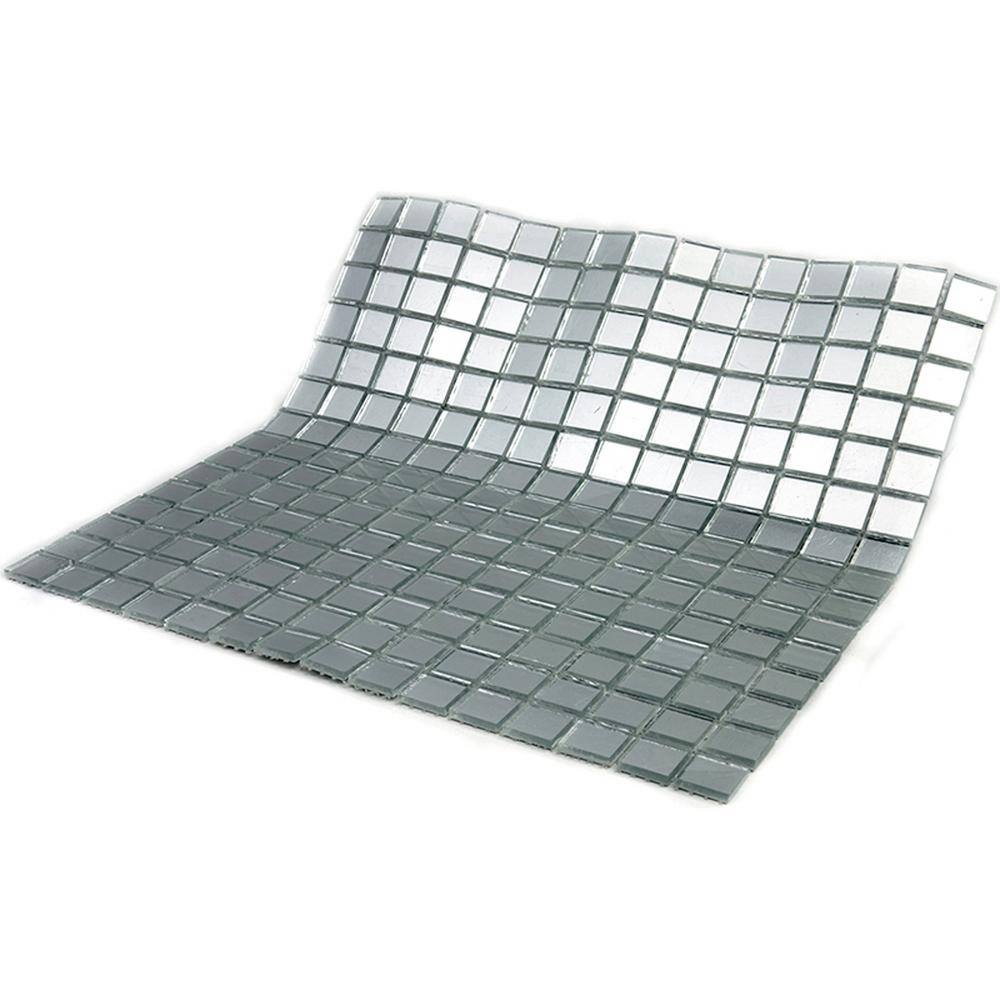 Altin 12" x 12" Silver Glass Mosaic Wall and Floor Tile