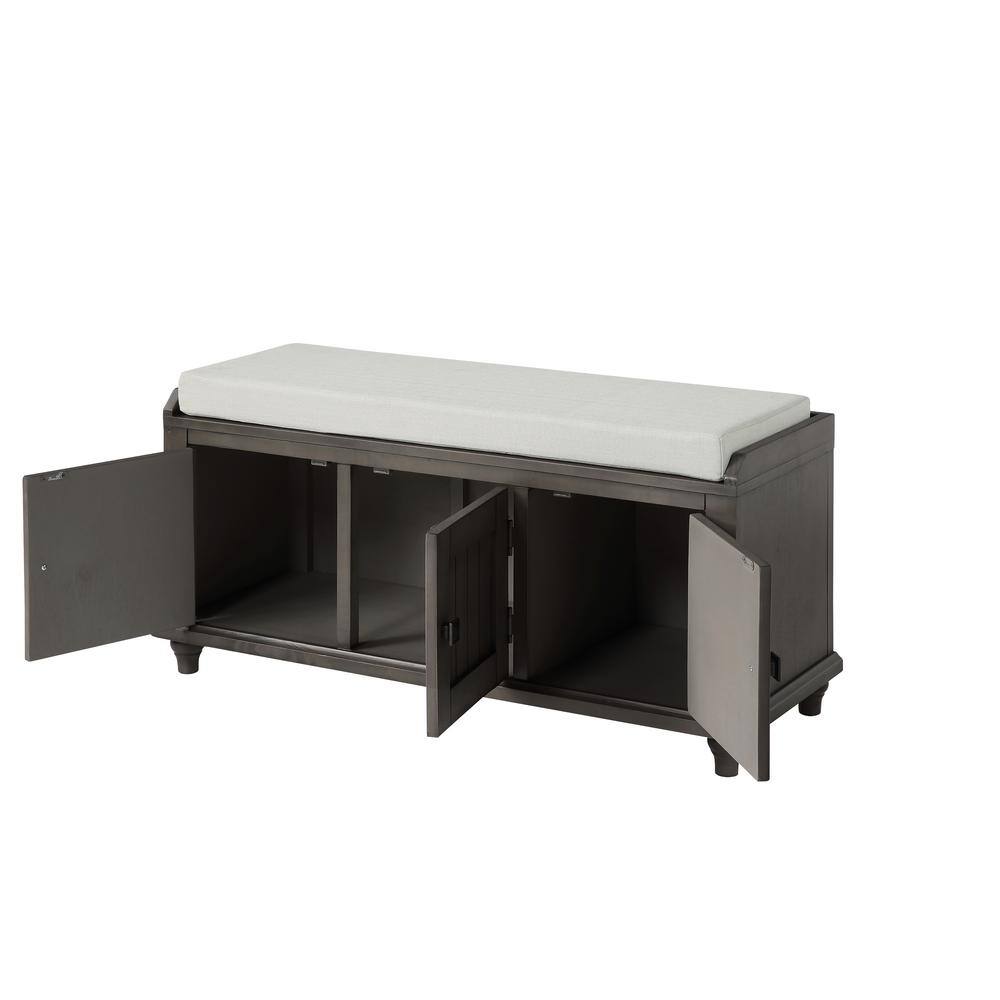 42.1 in. W x 15.4 in. D x 18.3 in. H Bathroom Gray Linen Cabinet