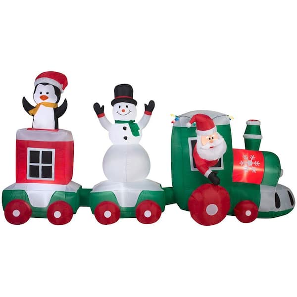 11 ft. Lighted Inflatable Car Train Scene