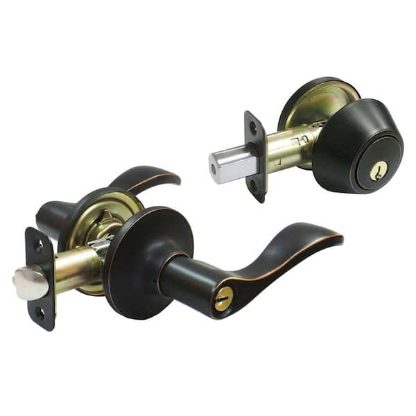 Faultless Wave Aged Bronze Entry Lever Combo