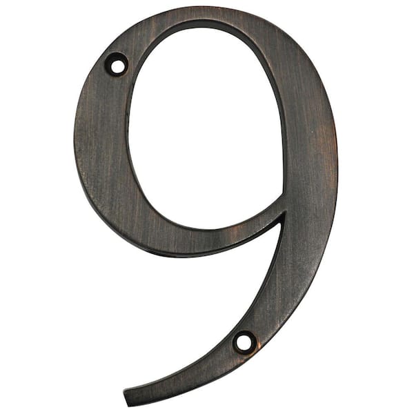 The Hillman Group 4 in. Distinctions Flush Mount Bronze Number 9