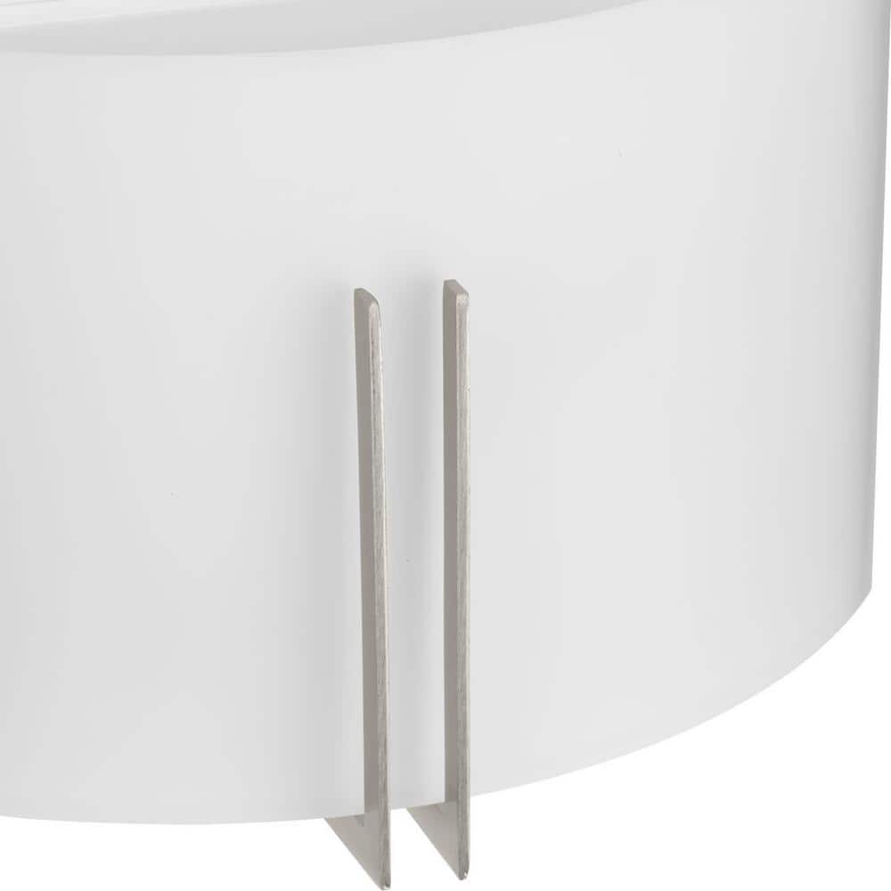 Modern Brushed Nickel 12" Two-Light Wall Sconce with Etched Glass