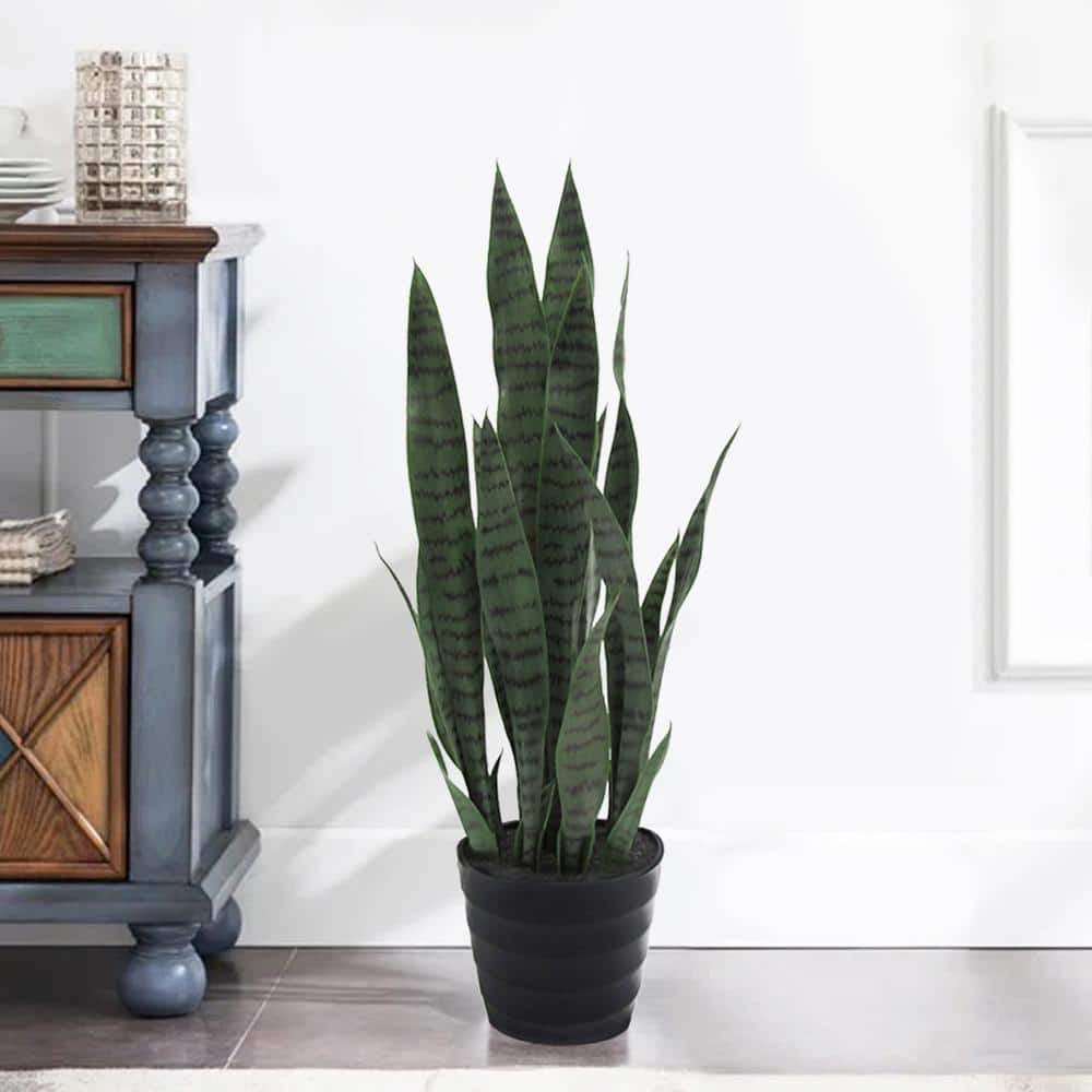 32 in. Sansevieria Artificial Snake Plant in Pot 60379-GR - The