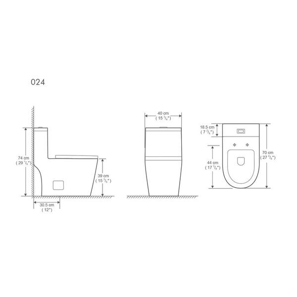 Vanityfus 1 Piece 0 8 1 2 Gpf Dual Flush Elongated Toilet In White Siphonic Jet With Soft Close Seat Included Vf Mh Tl024 662 The Home Depot