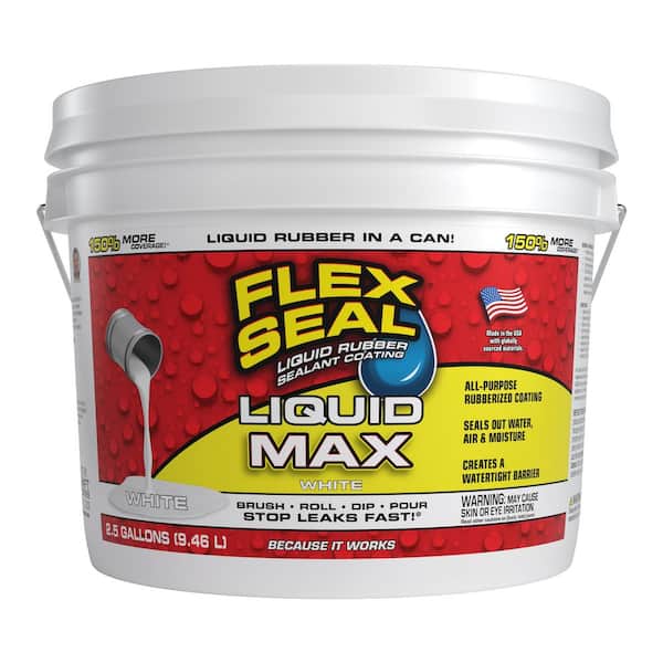 Flex Seal Liquid MAX White 2.5 Gal. Liquid Rubber Sealant Coating