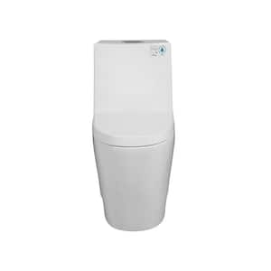 Lifelive 1-Piece 1.1/1.6 GPF Dual Flush Elongated Toilet in Glossy White
