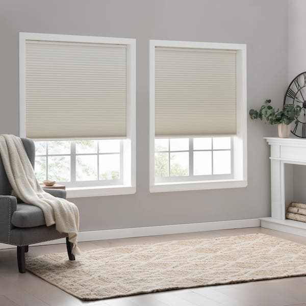 Ivory Cordless Blackout Polyester Cellular Shades 56 in. W x 64 in. L