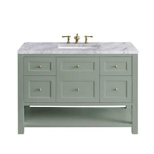 Breckenridge 48.0 in. W x 23.5 in. D x 34.2 in. H Bathroom Vanity in Smokey Celadon with Carrara Marble Marble Top
