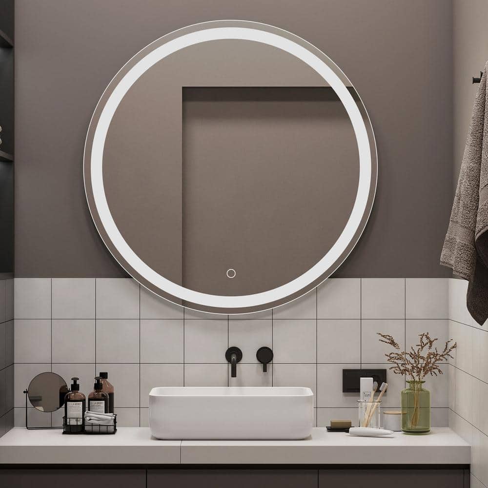 24 in. W x 24 in. H Round Frameless Wall-Mount Anti-Fog Bathroom Vanity Mir
