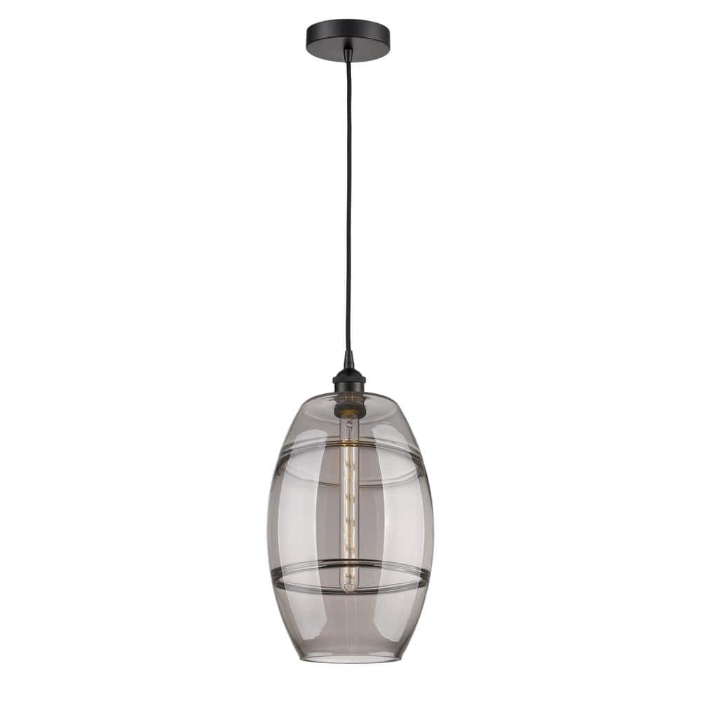Vaz 100-Watt 1-Light Matte Black Standard Mini Pendant Light with Painted Glass Shade, No Bulbs Included price history on PriceWatchPro