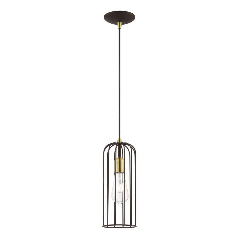 Glenbrook Mini 5'' Bronze & Antique Brass Indoor/Outdoor Pendant Light