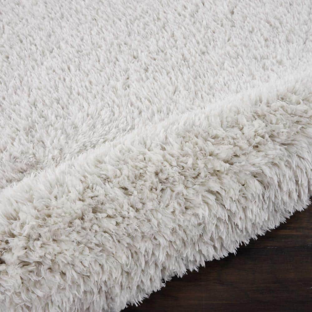 Light Grey 5' x 7' Hand-Knotted Shag Area Rug