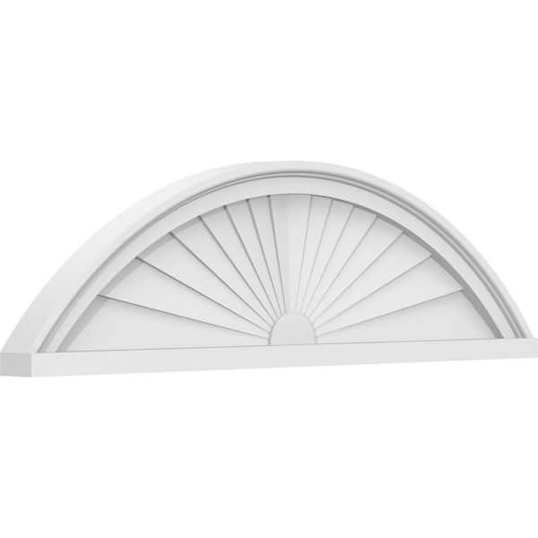 2 in. x 34 in. x 9-1/2 in. Segment Arch Sunburst Architectural Grade PVC Pediment
