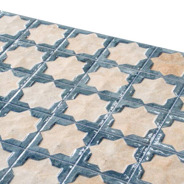 Apollo Tile Citadel 12.2 in. x 22 in. Matte and Glossy Blue