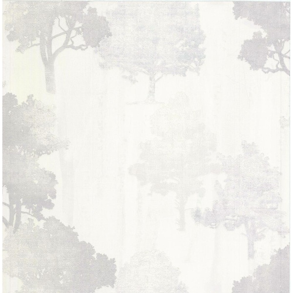 Brewster Opuntia Cream Tree Silhouettes Wallpaper