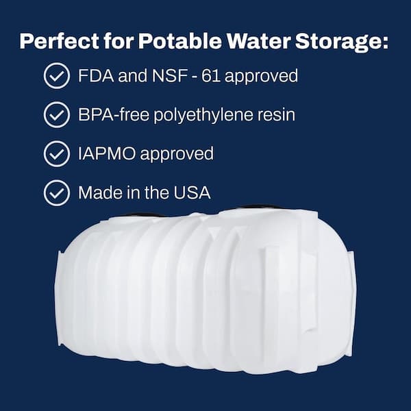 VPC 900 Gal. White Polyethylene Single Compartment Low-Profile