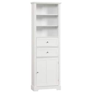 White 67.00 in. Accent Storage Cabinet with Doors, 2-Drawers and Adjustable Shelves