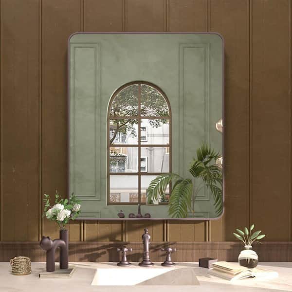 Hermitage Bath Cosy 30 in. W x 36 in. H Rectangular Framed Wall Bathroom Vanity Mirror in Oil Rubbed Bronze