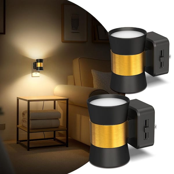 2-Pack Decorative LED Night Lights Plug into Wall-3000K Soft White, Dimmable 0-100LM with Dusk to Dawn Sensor