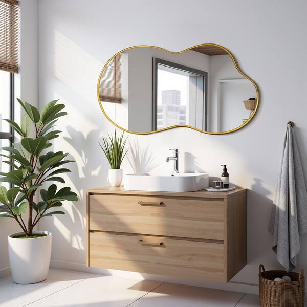 CYIKE 36 in. H x 20 in. W Gold Irregular Cloud-Shaped Decorative