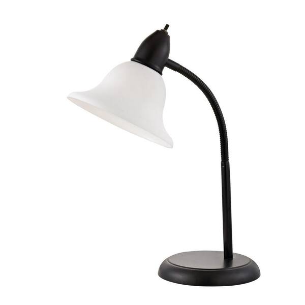 Unbranded Design Trends 16 in. Black Desk Lamp with White Shade