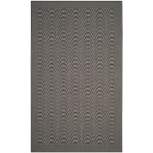 Palm Beach Ash 4 ft. x 6 ft. Border Solid Area Rug