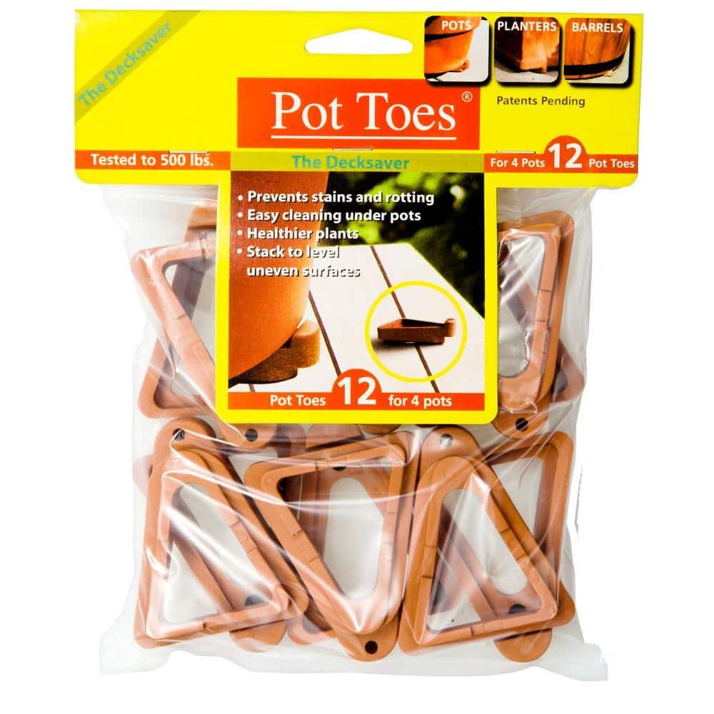 Light Gray Heavy Duty Plastic Pot Toes Set of 12