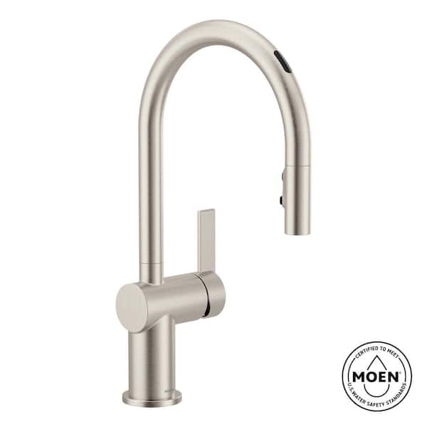 Cia Single-Handle Smart Touchless Pull Down Sprayer Kitchen Faucet with Voice Control and Power Clean in Stainless