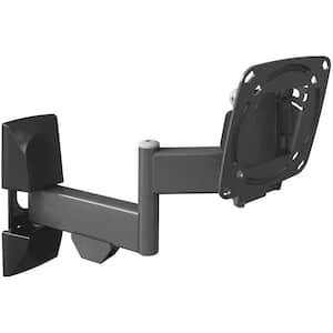 Barkan 13" to 29" Full Motion - 4 Movement Flat / Curved TV & Monitor Wall Mount, Black, Very Low Profile, UL Listed