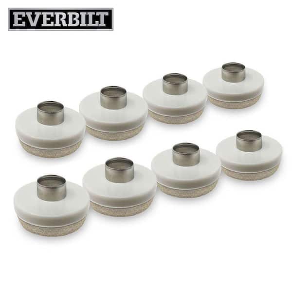 1 in. Beige Round Felt Nail-On Furniture Glides for Floor Protection (8-Pack)