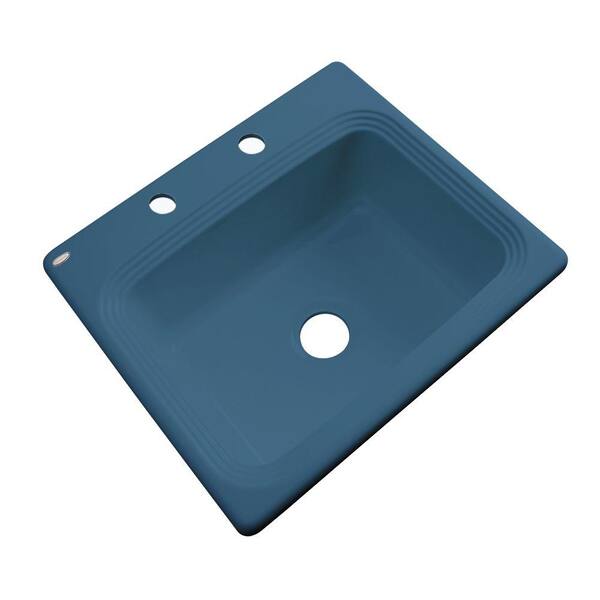 Thermocast Rochester Drop-In Acrylic 25 in. 2-Hole Single Basin Kitchen Sink in Rhapsody Blue