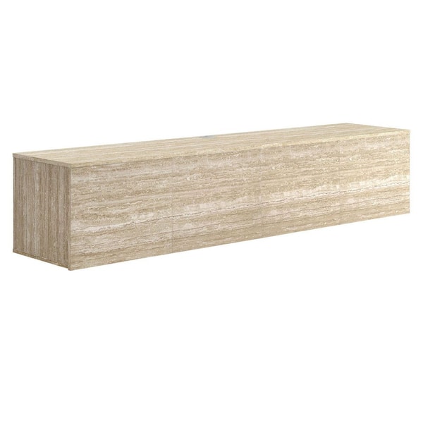 MODWAY Terra 71 in. Wall-Mounted TV Stand in Travertine