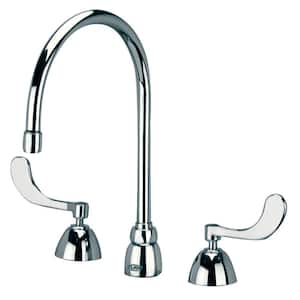 1.5 GPM Widespread Faucet with 8 in. Spout and 4 in. Wrist Blade Handles in Polished Chrome