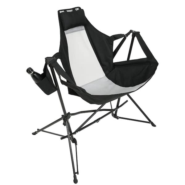 Folding Hammock in Black, Camping Chair with Carry Bag