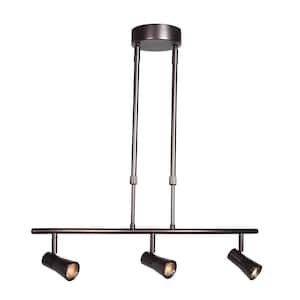 Sleek 23 in. 4-Watt Integrated LED Bronze Pendant with Shade