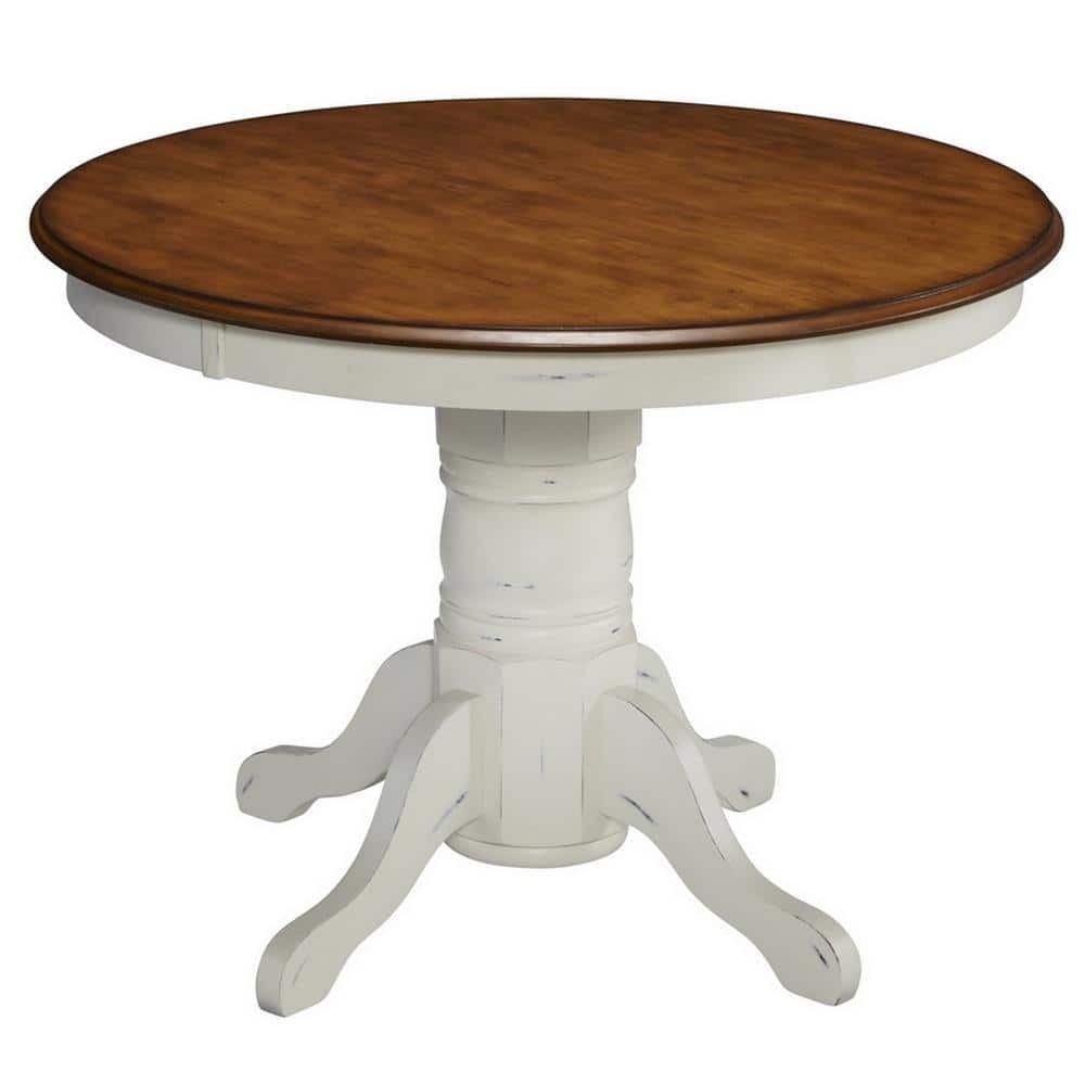 French Countryside 5-Piece Oak and Off-White Dining Set