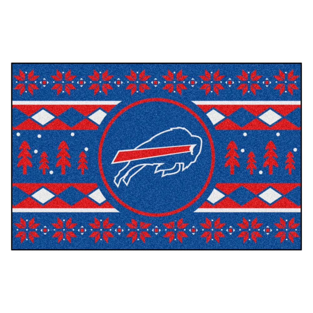 FANMATS Buffalo Bills Holiday Sweater Blue 1.5 ft. x 2.5 ft