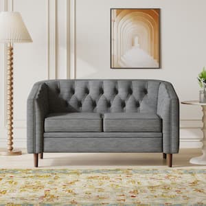 Noble House Riebe 53.50 in. Emerald Velvet Upholstered 2-Seat Loveseat ...