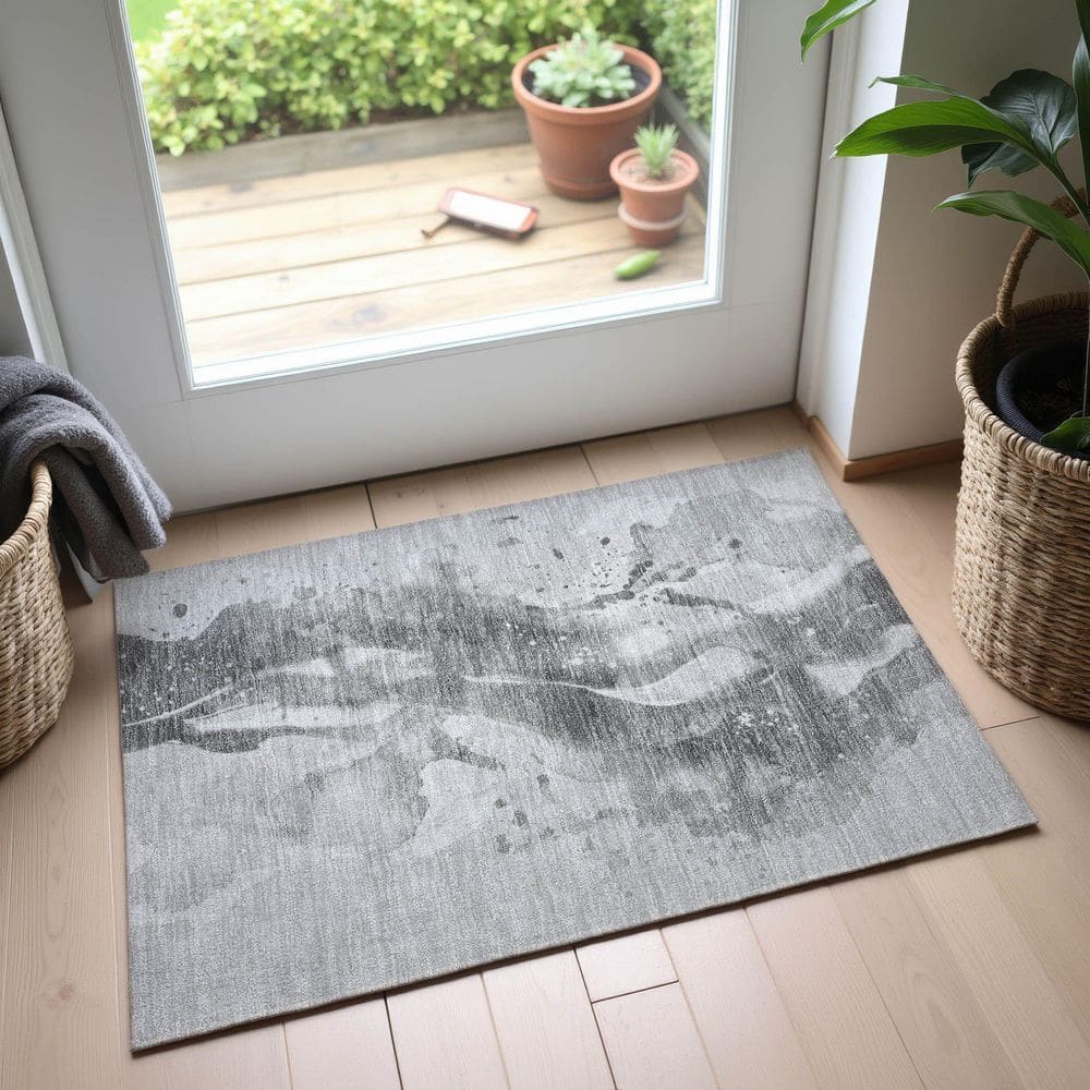 Addison Rugs Mayfield Premium Machine Washable Abstract AMF1523 Gray 2 ...