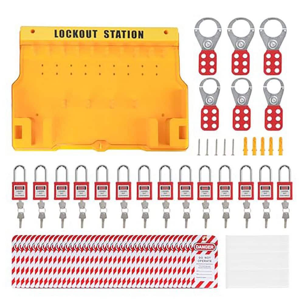 Vrbgify 60-Piece Lockout Tagout Station Kit with 14 Safety Locks 6 ...