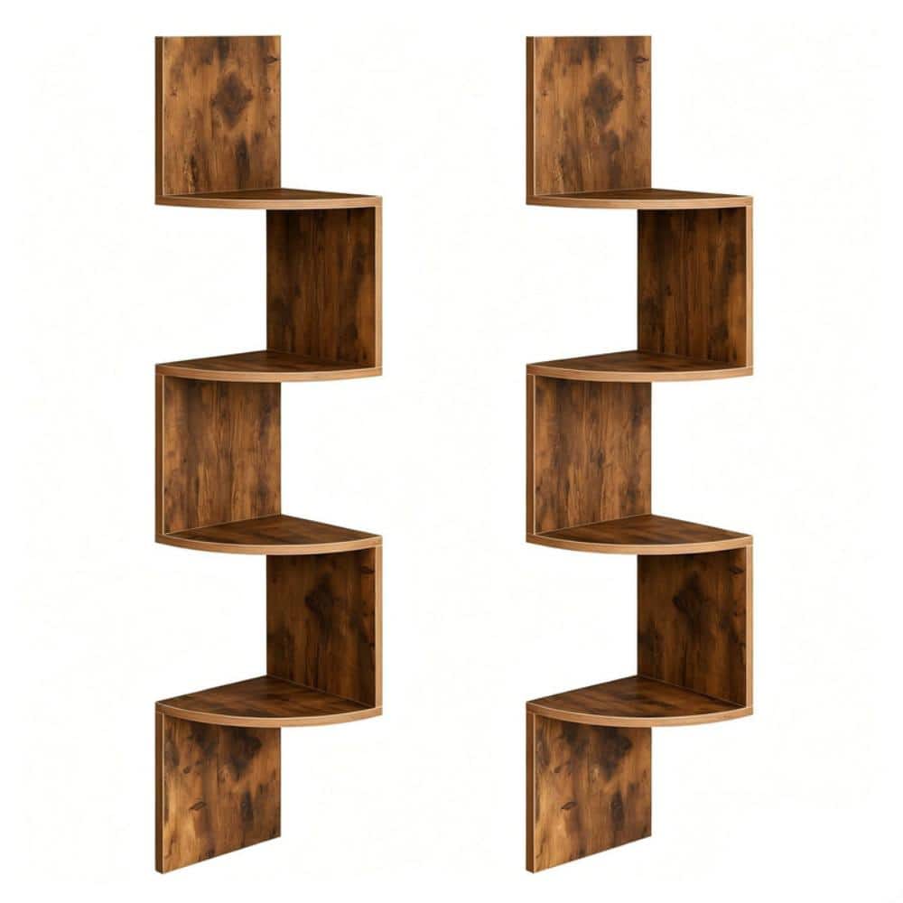 7.9-in. W x 7.9-in. D x 41.3-in. H Rustic Brown Ready-to-Assemble Corner Shelf price history on PriceWatchPro