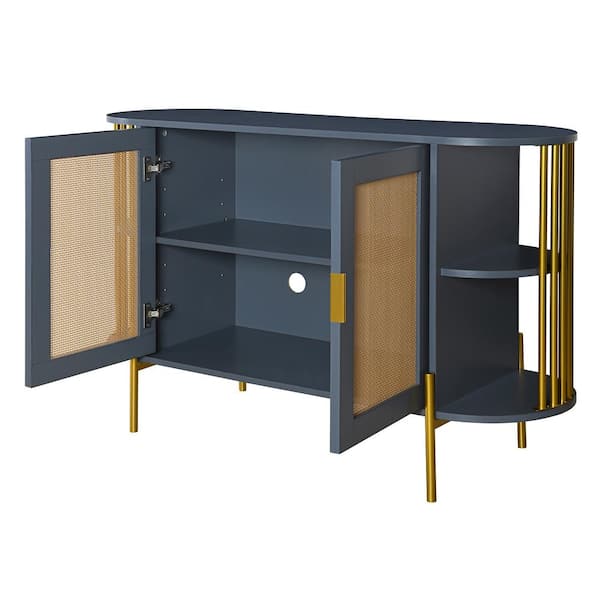 COWLOWN 47.2 in. W x 15.7 in. D x 31.1 in. H Bathroom Dark Gray Linen Cabinet