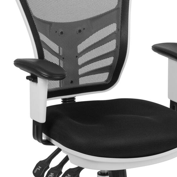 Carnegy Avenue Black Mesh White Frame Office Desk chair CGA HL