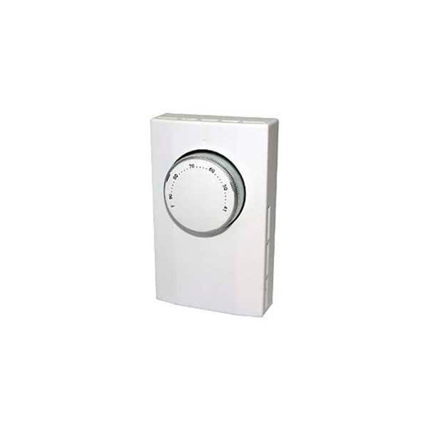 KING Line Voltage Double Pole Mechanical Bi-Metal Thermostat in White