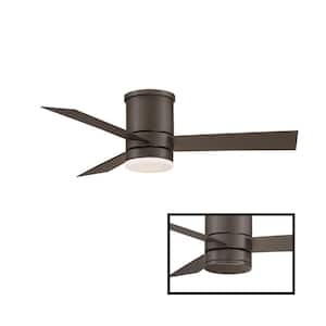 Axis 44 in. Smart Indoor/Outdoor 3-Blade Flush Mount Ceiling Fan Bronze 3000K LED with Remote Control