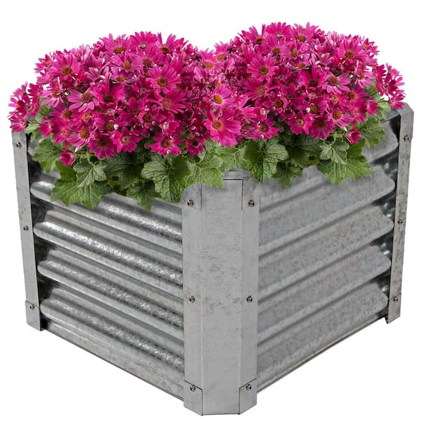 Sunnydaze 22 in. Raised Galvanized Steel Garden Bed Square