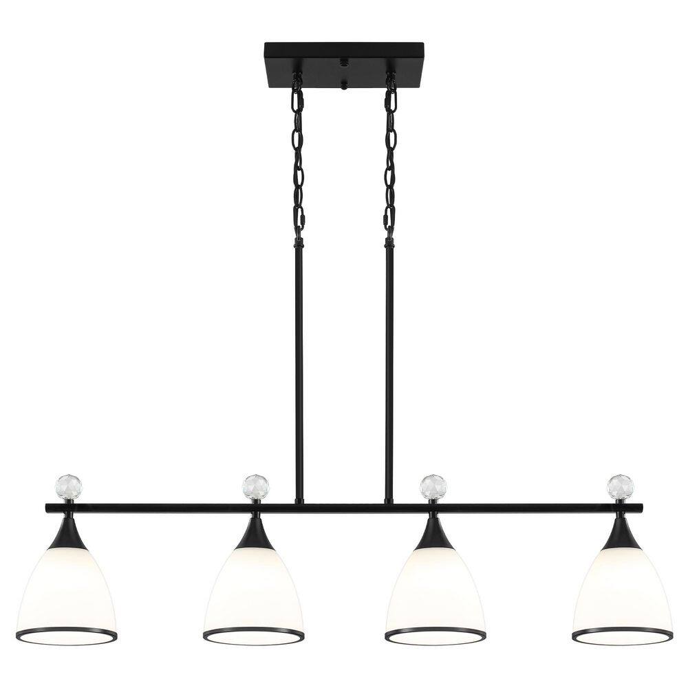 4-Light Black Modern Linear Kitchen Island Pendant with White Glass Shades price history on PriceWatchPro