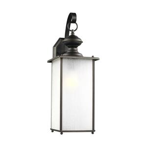 Jamestowne 1-Light Antique Bronze Outdoor 20.25 in. Wall Lantern Sconce with LED Bulb