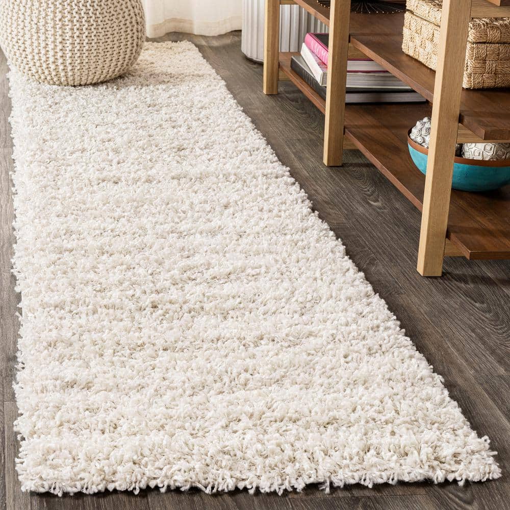 Striped Shaggy Long Rugs for Bathroom Cozy Shag Collection Gray Solid No  Slip Shower Plush Carpet Mat Living & Bedroom Soft Thick Area Rug Large  Bath